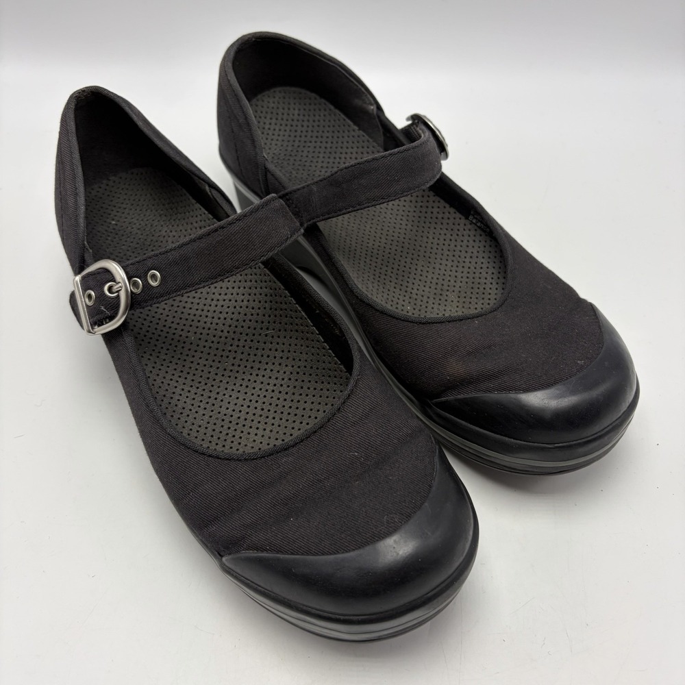 Dansko Vegan Canvas Mary Jane Shoes Womens 9.5 Wedge 39 Slip Resistant